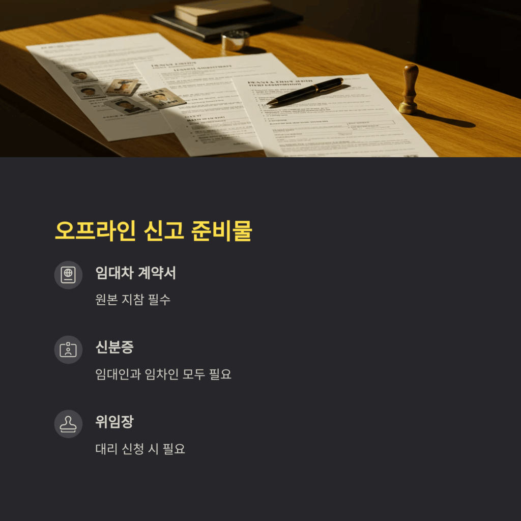 오프라인 신고 준비물